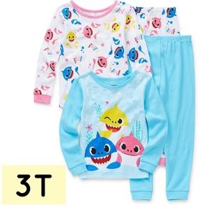 4-pc Baby Shark toddler girls Pant Pajama Set 3T